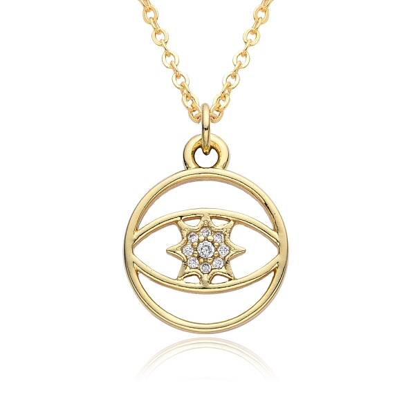 Brass Micro Pave Clear Cubic Zirconia Pendants Necklaces for Women