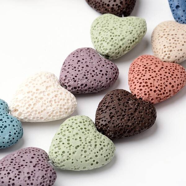 Dyed Natural Lava Rock Bead Strands