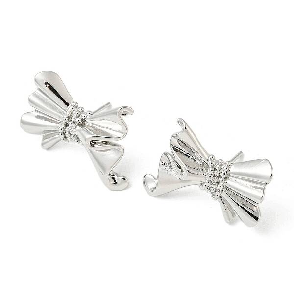 Bowknot Rack Plating Brass Stud Earrings