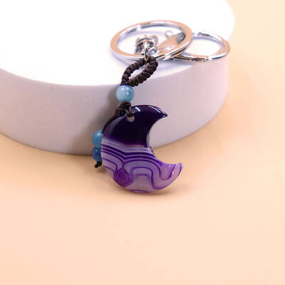 Natural Agate Charms Keychains