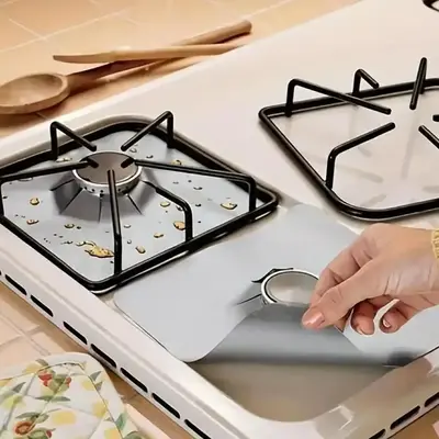 Gas Stove Protector, 4 Counts/set High Temperature Resistant Thickened Gas Stove Pad, Gas Stove Cleaning Pad, Kitchen Gadgets