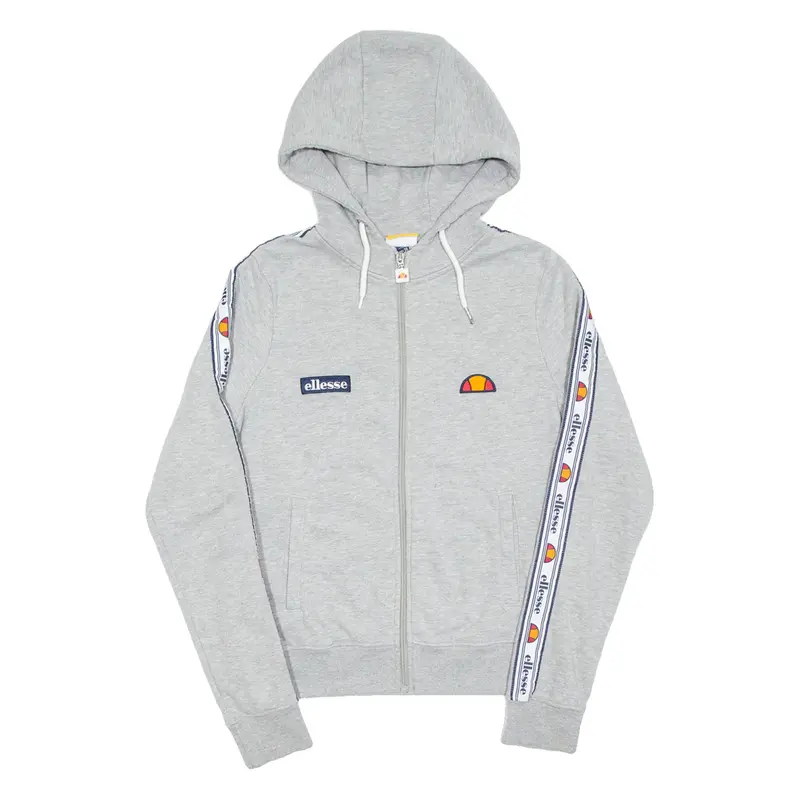 ELLESSE Womens Grey Hoodie Full Zip UK 10
