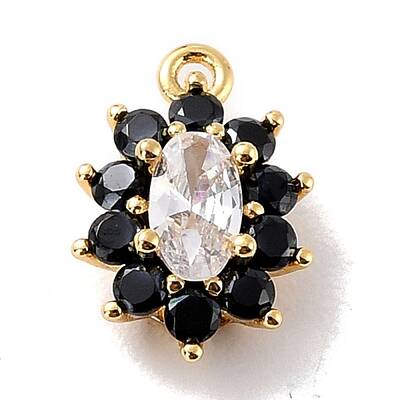 Eco-Friendly Brass Micro Pave Cubic Zirconia Charms