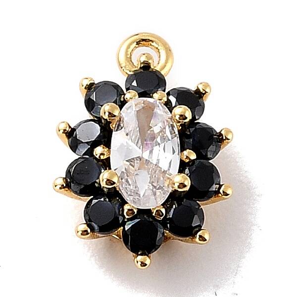 Eco-Friendly Brass Micro Pave Cubic Zirconia Charms