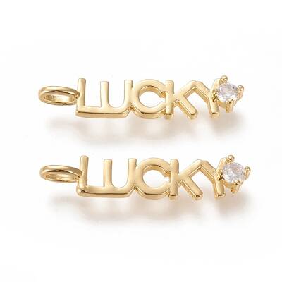 Brass Micro Pave Clear Cubic Zirconia Pendants
