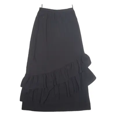 WEIBEL Womens A-Line Skirt Black Long Wool M