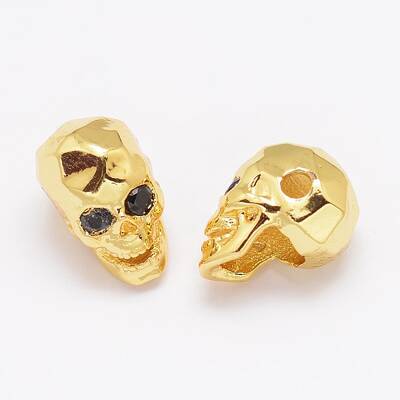Eco-Friendly Brass Micro Pave Cubic Zirconia Beads