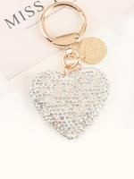 Women's Elegant Rhinestone Heart Design Keychain, Exquisite Trendy Elegant Key Holder & Key Fob for Car Key, Chic Bling Bling...