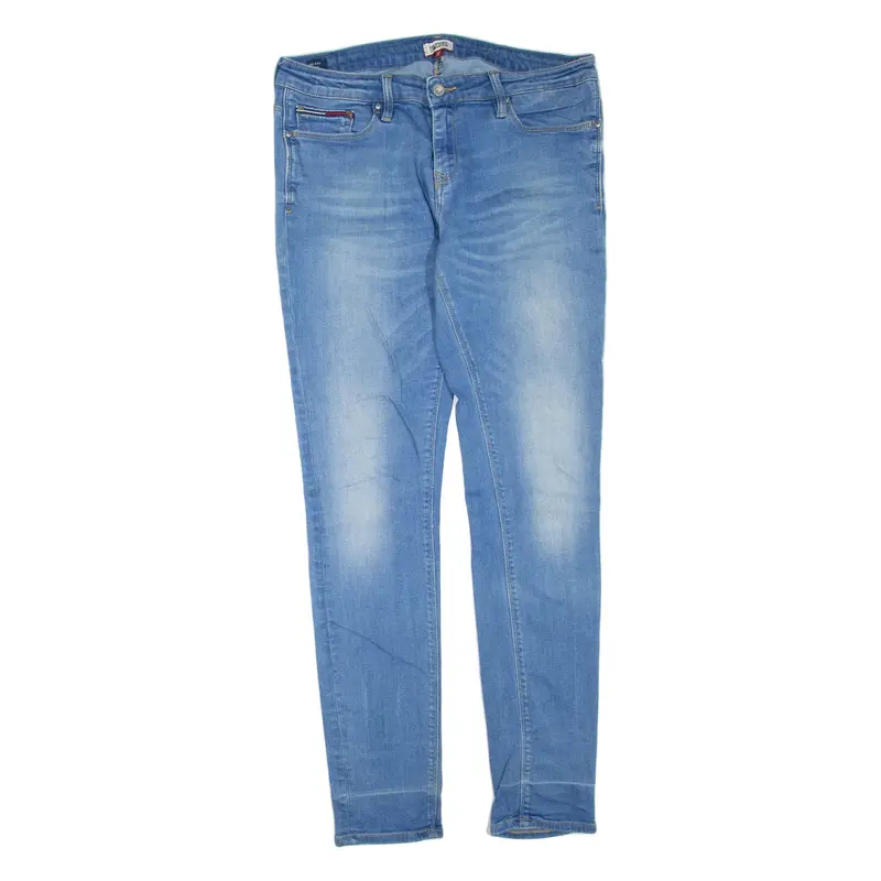 TOMMY HILFIGER Womens Jeans Blue Regular Tapered Stone Wash W32 L32