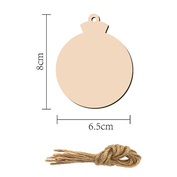 10Pcs Flat Round Unfinished Wood Cutouts Ornaments