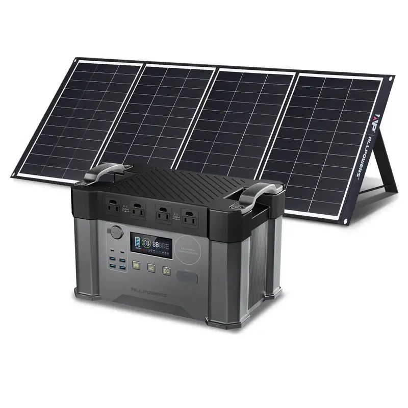 ALLPOWERS Solar Generator Kit 2000W Power Station 200W Solar Panel