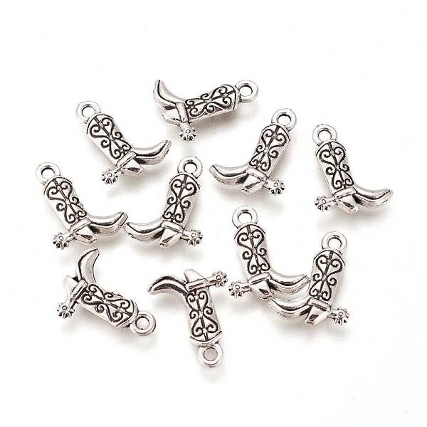Tibetan Style Alloy Cowboy Boot Charms