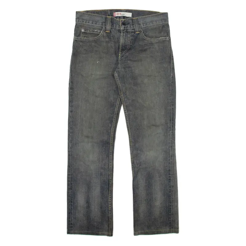 LEVI'S 511 Jeans Mens Grey Slim Straight Stone Wash W30 L29