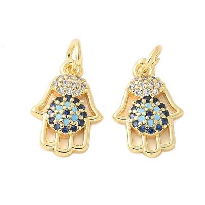 Brass Micro Pave Cubic Zirconia Charms