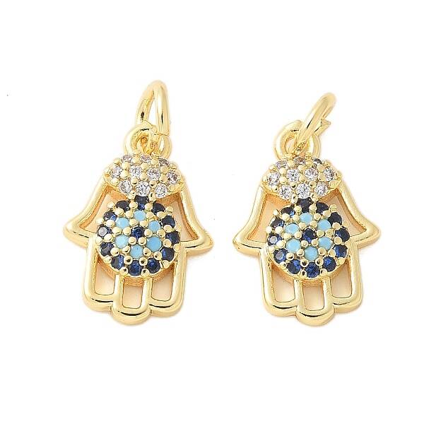 Brass Micro Pave Cubic Zirconia Charms