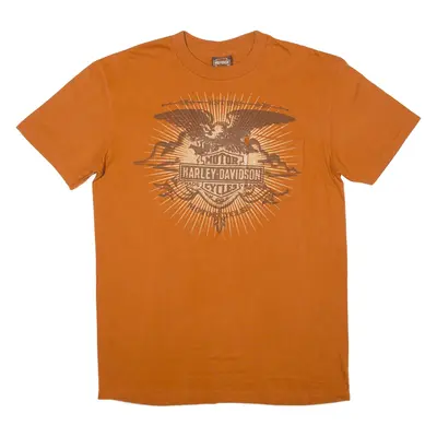 HARLEY DAVIDSON Smithfield Biker T-Shirt Orange Short Sleeve Mens L