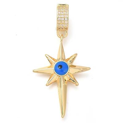 Brass Micro Pave Cubic Zirconia Pendants