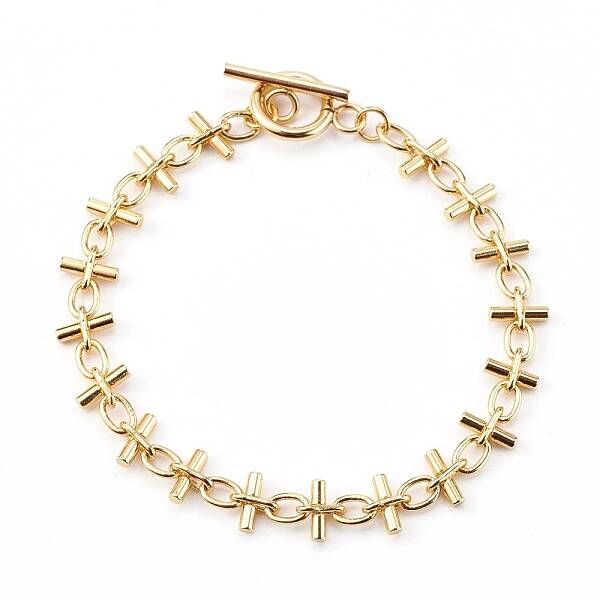 Brass Bar Link Chain Bracelets