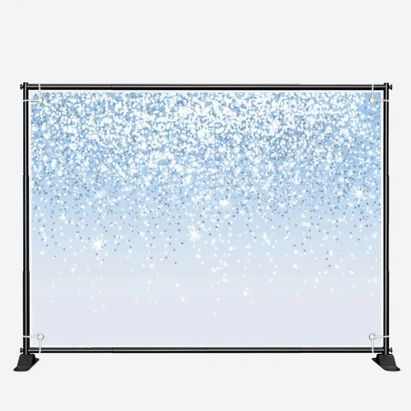 Fashionable Blue Bokeh Glitter Birthday Backdrop - Aperturee