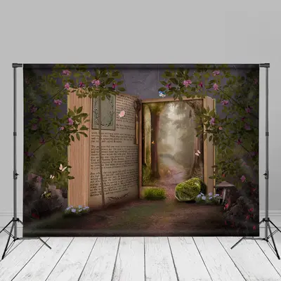 Floral Butterfly Book Wonderland Spring Backdrop - Aperturee