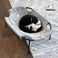 POMESEA Napping Spot,Desk & Floor Cat Hammock,Soft Elevated Pet Bed for Dogs & Cats, Glow in The Dark,Raised Cozy Hammock,Cat...