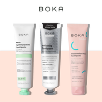 Boka Fluoride Free Toothpaste for Sensitive Teeth, Nano Hydroxyapatite, Whitening & Remineralizing - Customizable 3Pack Bundl...