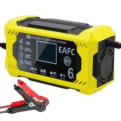 12V 6A Car Battery Charger for Summer Gift, Car Battery Maintenance Tool, Intelligent Pulse Repair Charger for Car Truck Moto...