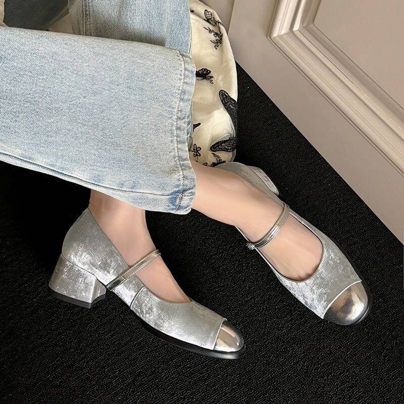 CHIKO Kinley Round Toe Block Heels Mary Jane Shoes