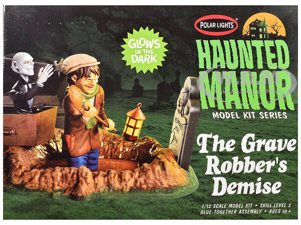 Skill 2 Model Kit Haunted Manor The Grave Robber's Demise Diorama Set 1/12 Scale Model by Polar Lights