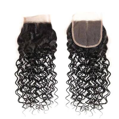 4*4 Lace Closure Water Wave Brazilian Hair 100% Human Hair-AshimaryHair.com