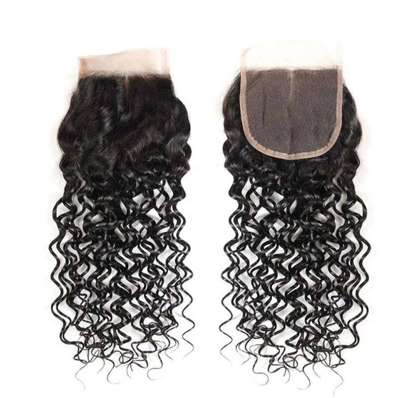 4*4 Lace Closure Water Wave Brazilian Hair 100% Human Hair-AshimaryHair.com