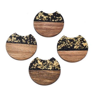 Translucent Resin & Waxed Walnut Wood Pendants
