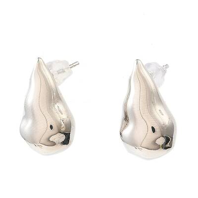 Teardrop Brass Stud Earrings