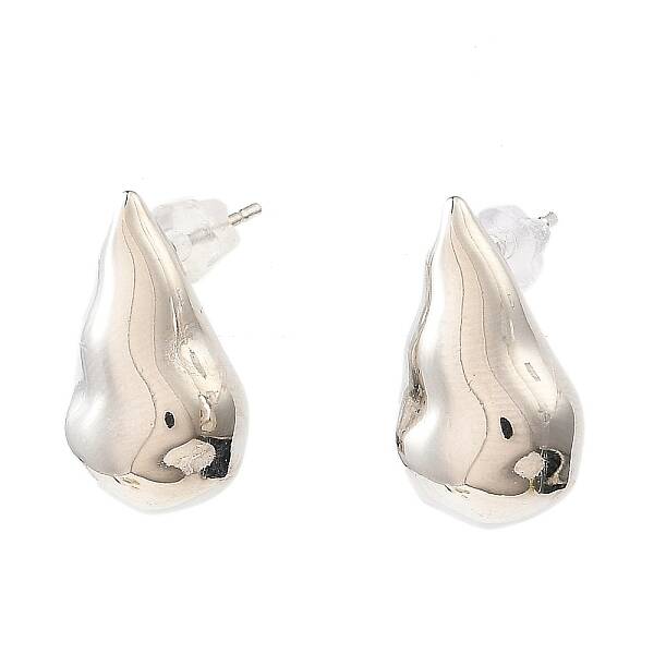 Teardrop Brass Stud Earrings