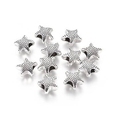Tibetan Style Alloy Star European Beads