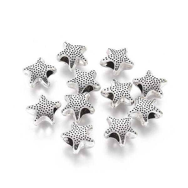 Tibetan Style Alloy Star European Beads