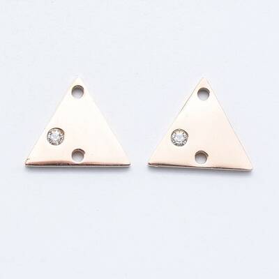 316L Surgical Stainless Steel Micro Pave Cubic Zirconia Links connectors