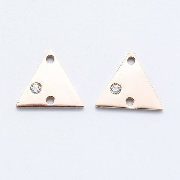 316L Surgical Stainless Steel Micro Pave Cubic Zirconia Links connectors