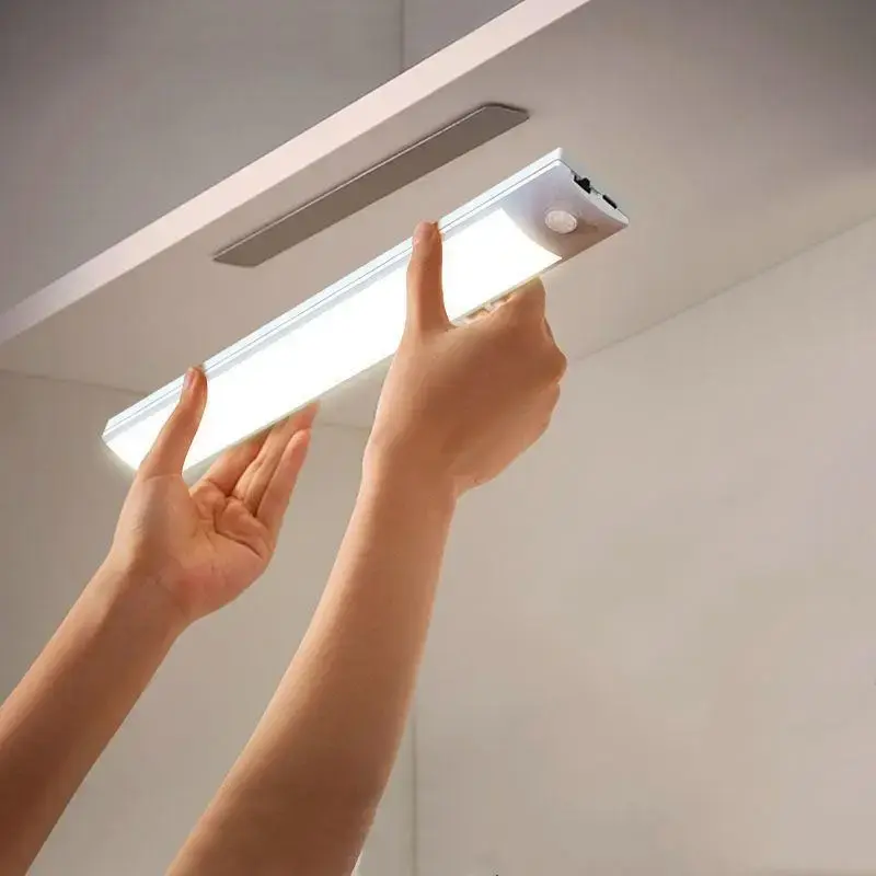 Portable Under Cabinet LED Light, 1 Count 2-in-1 Photocell Sensor & Motion Sensor Light, LED Night Light, Book Light, Wirele...