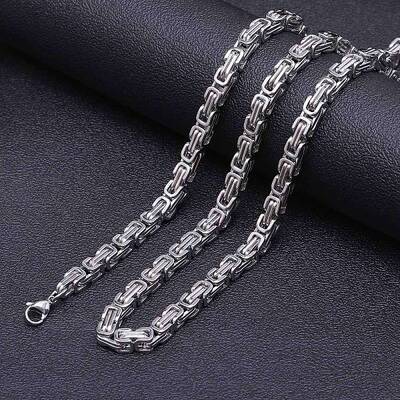 4mm Stainless Steel Byzantine Chain Necklaces