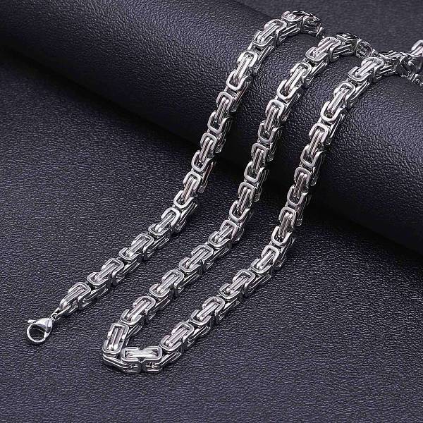 4mm Stainless Steel Byzantine Chain Necklaces