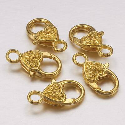Tibetan Style Heart Lobster Claw Clasps