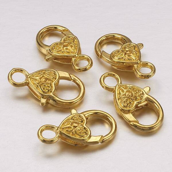 Tibetan Style Heart Lobster Claw Clasps