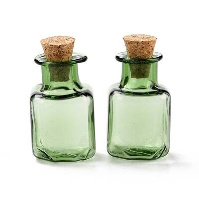 Square Glass Cork Bottles Ornament