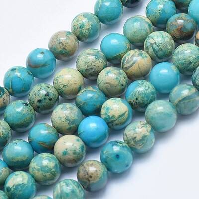 Natural Aqua Terra Jasper Beads Strands
