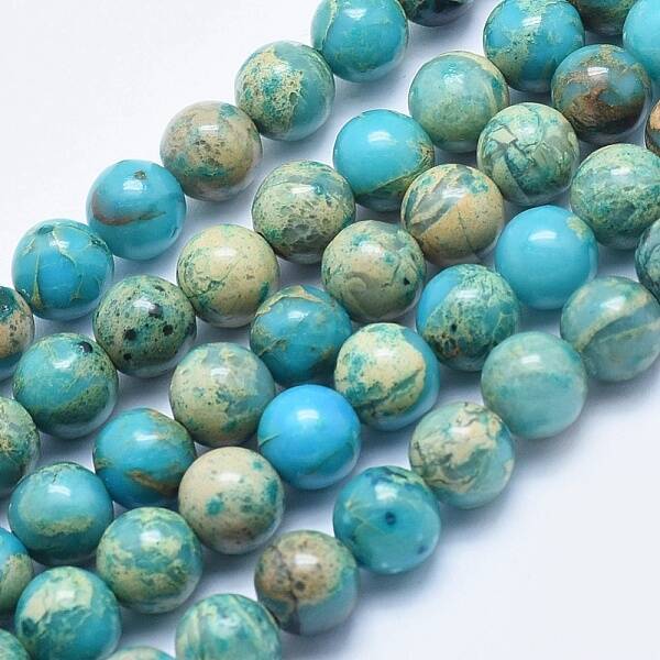 Natural Aqua Terra Jasper Beads Strands