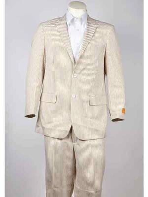 Beige Seersucker Suit