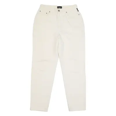 D'BAR Stretch Womens Trousers Cream Slim Tapered W28 L27