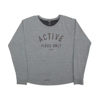 REEBOK Active Vibes Only Sweatshirt Grey Womens L