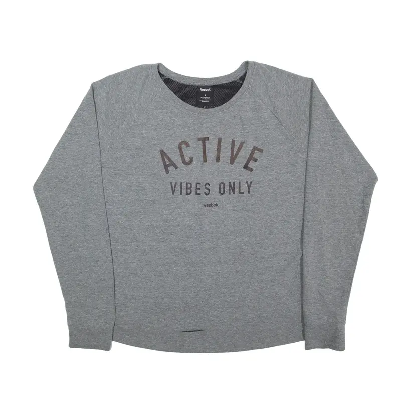 REEBOK Active Vibes Only Sweatshirt Grey Womens L